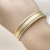 Aro Individual 07.170.0052.1 Oro Laminado, Diseño de Llave Griega, Diamantado, Tricolor