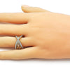 Anillo Multi Piedra 01.266.0054 Oro Laminado, con Zirconia Cubica Blanca, Pulido, Dorado