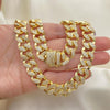 Gargantilla Básica 03.284.0015.24 Oro Laminado, con Micro Pave Blanca, Pulido, Dorado