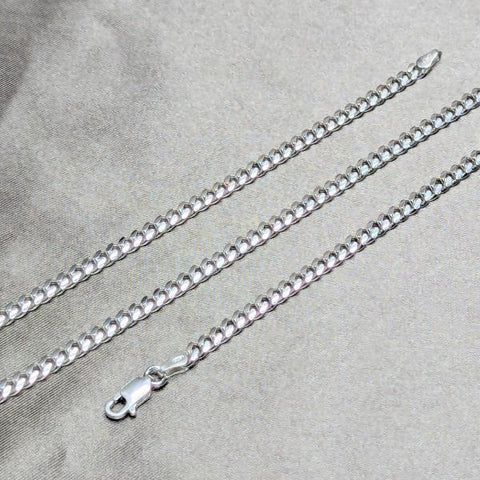 Pulsera Básica 03.420.0003.07 Plata Rodinada, Diseño de Miami Cubana, Pulido, Plateado