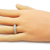 Anillo Multi Piedra 01.283.0052.07 Oro Laminado, Diseño de Baguette, con Zirconia Cubica Blanca, Pulido, Dorado