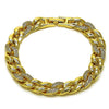 Pulsera Elegante 03.283.0490.07 Oro Laminado, Diseño de Miami Cubana, con Zirconia Cubica Blanca, Pulido, Dorado