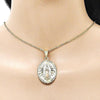 Dije Religioso 05.120.0101 Oro Laminado, Diseño de Guadalupe, Diamantado, Tricolor