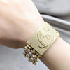 Pulsera Elegante 03.63.22111.08 Acero Inoxidable, Diseño de Oja, Pulido, Dorado