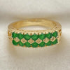 Anillo Multi Piedra 01.346.0023.3.09 Oro Laminado, con Zirconia Cubica Verde, Pulido, Dorado