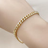 Pulsera Básica 04.213.0099.07 Oro Laminado, Diseño de Miami Cubana, Pulido, Dorado