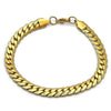 Pulsera Básica 03.278.0015.1.09 Acero Inoxidable, Diseño de Cubana, Pulido, Dorado