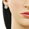 Arete Dormilona 02.195.0366 Oro Laminado, Diseño de Cluster y Baguette, Diseño de Cluster, Pulido, Dorado