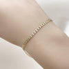 Pulsera Básica 04.213.0357.07 Oro Laminado, Diseño de Cubana y Cubana Pave, Diseño de Cubana, Diamantado, Dorado