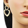 Arete Dormilona 02.418.0003 Oro Laminado, Diseño de Corazon, Pulido, Dorado