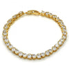 Pulsera Tennis 03.213.0042.07 Oro Laminado, con Zirconia Cubica Blanca, Pulido, Dorado