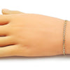 Pulsera Básica 5.222.007.07 Oro Laminado, Diseño de Cubana, Diamantado, Dorado