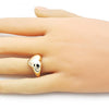 Anillo Elegante 01.60.0020 Oro Laminado, Diseño de Corazon, Pulido, Dorado