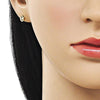 Arete Dormilona 02.213.0825 Oro Laminado, Diseño de Puff Mariner, Pulido, Dorado