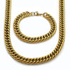 Collar y Pulso 06.278.0014.1 Acero Inoxidable, Diseño de Miami Cubana, Pulido, Dorado