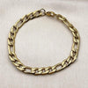 Pulsera Básica 03.257.0003.09 Acero Inoxidable, Diseño de Pave Figaro, Diamantado, Dorado