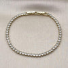 Pulsera Tennis 03.213.0342.07 Oro Laminado, con Zirconia Cubica Blanca, Pulido, Dorado