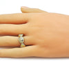 Anillo Elegante 01.341.0167 Oro Laminado, Diseño de Concha y Estrella, Diseño de Concha, Pulido, Dorado