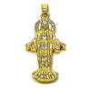 Dije Religioso 05.210.0013 Oro Laminado, Diseño de Medalla Milagrosa, con Zirconia Cubica Blanca, Pulido, Dorado
