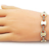 Pulsera Elegante 03.213.0383.08 Oro Laminado, Diseño de Puff Mariner, con Zirconia Cubica Blanca, Pulido, Dorado