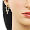 Argolla Huggie 02.195.0353.30 Oro Laminado, Diseño de Ojo Griego, con Micro Pave Blanca, Pulido, Dorado