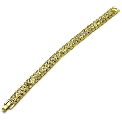 Pulsera Solida 03.213.0378.07 Oro Laminado, Mate, Dorado