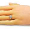 Anillo Multi Piedra 01.196.0011 Oro Laminado, con Micro Pave Blanca, Pulido, Dorado