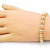 Pulsera Bolo Ajustable 03.417.0007.11 Oro Laminado, Diseño de Bola y Box, Diseño de Bola, Pulido, Dorado