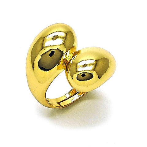 Anillo Elegante 01.283.0047 Oro Laminado, Diseño de Gota, Pulido, Dorado