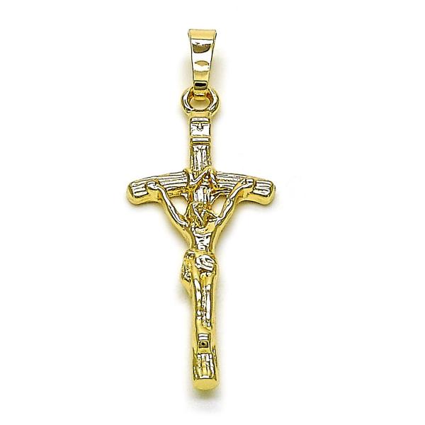 Dije Religioso 5.189.014 Oro Laminado, Diseño de Crucifijo, Diamantado, Dorado