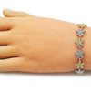 Pulsera Tennis 03.341.0238.07 Oro Laminado, Diseño de Estrella, Mate, Dos Tonos