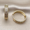 Argolla Huggie 02.210.0056.16.30 Oro Laminado, con Zirconia Cubica Rosado y Micro PaveBlanca, Pulido, Dorado
