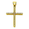 Dije Religioso 05.342.0222 Oro Laminado, Diseño de Cruz, con Zirconia Cubica Blanca, Pulido, Dorado