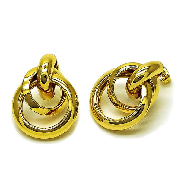 Arete Dormilona 02.282.0043 Oro Laminado, Diseño de Hueco y Nudo, Diseño de Hueco, Pulido, Dorado