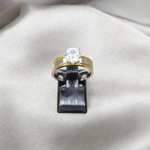 Anillo Elegante 01.63.0659.09 Acero Inoxidable, con Zirconia Cubica Blanca, Pulido, Dorado
