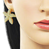 Arete Dormilona 02.282.0065 Oro Laminado, Diseño de Estrella, Pulido, Dorado