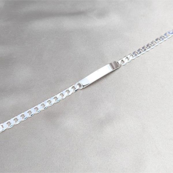 Pulsera con Placa 04.420.0027.09.1 Plata Rodinada, Diseño de Cubana, Pulido, Plateado