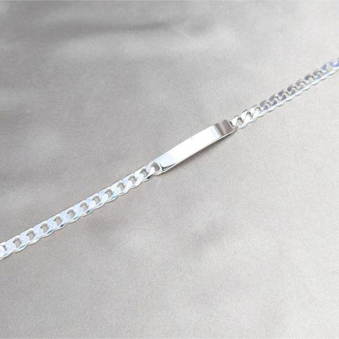Pulsera con Placa 04.420.0027.09.1 Plata Rodinada, Diseño de Cubana, Pulido, Plateado