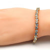 Pulsera Tennis 03.213.0042.07 Oro Laminado, con Zirconia Cubica Blanca, Pulido, Dorado