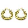 Argolla Pequeña 02.213.0812.25 Oro Laminado, Diseño de Hueco, Diamantado, Dorado