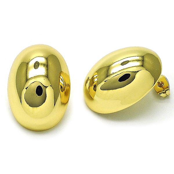 Arete Dormilona 02.213.0702 Oro Laminado, Diseño de Chunky, Pulido, Dorado