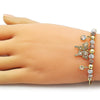 Pulsera Elegante 03.411.0073.07 Oro Laminado, Diseño de Mariposa y Bola, Diseño de Mariposa, con Zirconia Cubica Blanca, Diamantado, Tricolor