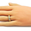 Anillo Elegante 01.341.0166 Oro Laminado, Diseño de Concha, Pulido, Dorado