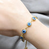 Pulsera Elegante 03.63.22101.08 Acero Inoxidable, Diseño de Ojo Griego, con Cristal Zafiro Azul, Pulido, Dorado