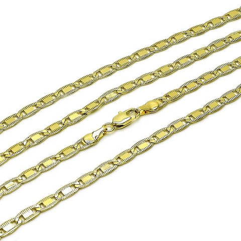 Gargantilla Básica 04.213.0347.24 Oro Laminado, Diseño de Mariner, Pulido, Dorado
