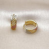 Argolla Huggie 02.156.0724.15 Oro Laminado, Diamantado, Tricolor