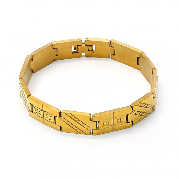 Pulsera Solida 03.63.1410.08 Acero Inoxidable, Pulido, Dorado