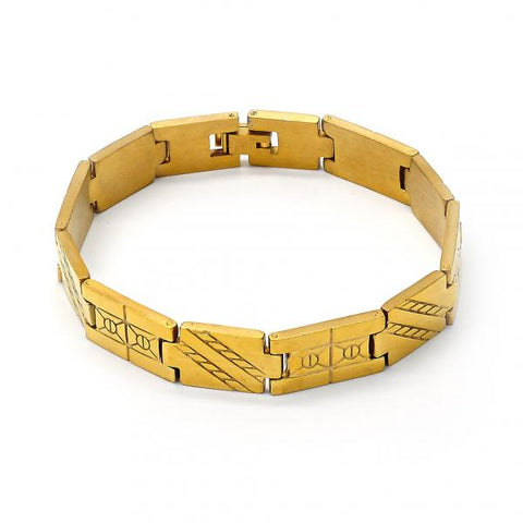 Pulsera Solida 03.63.1410.08 Acero Inoxidable, Pulido, Dorado