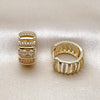 Argolla Huggie 02.283.0266.18 Oro Laminado, con Micro Pave Blanca, Pulido, Dorado