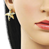 Arete Dormilona 02.282.0049 Oro Laminado, Diseño de Estrella y Hueco, Diseño de Estrella, Pulido, Dorado